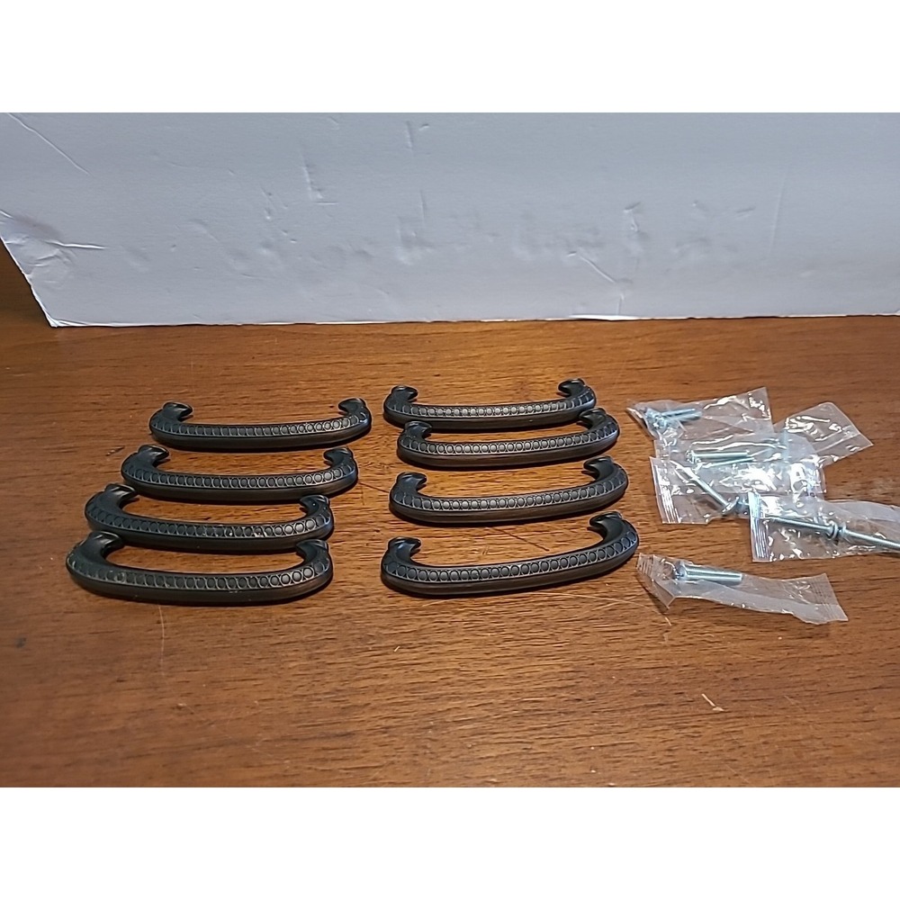 4" Set Of 8 Symphony Art Deco Cabinet Pull Hardware Rubbed Bronze